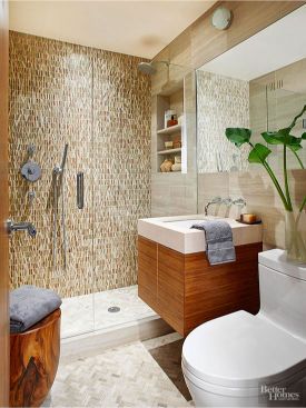 modern fürdő üveg zuhanykabinnal